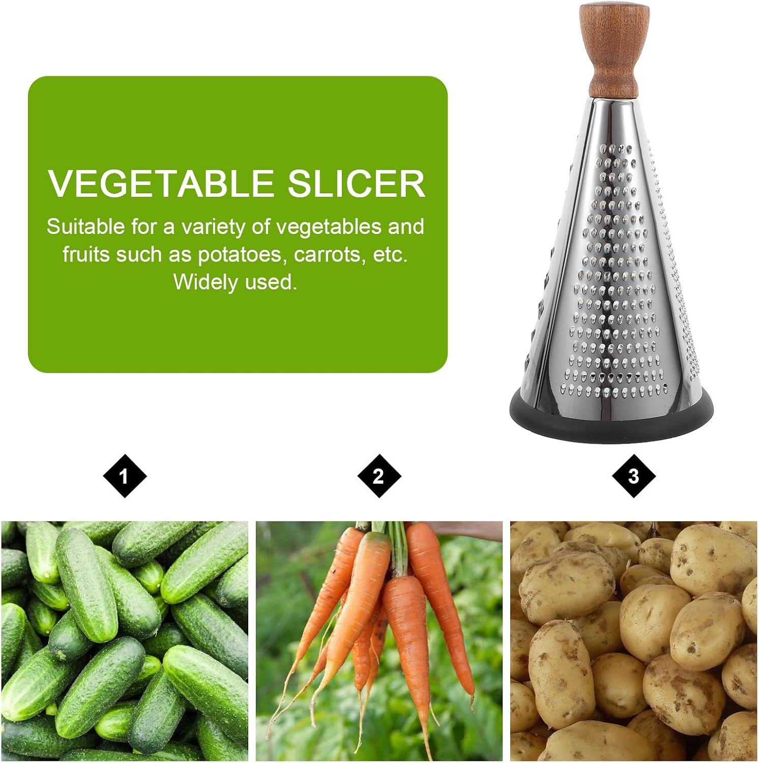 Garneck Cheese Grater with Handle 9.4inX4.7in Manual Stainless Steel Versatile Kitchen Tool for Effortless Cheese Vegetable and Spice Grating for Home Use and Housewarming