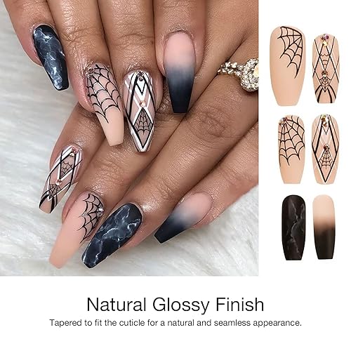 Miniatura 3 de Juego de manicura de uñas francesas acrílicas, reutilizable, 12 tamaños, kit de 24 uñas