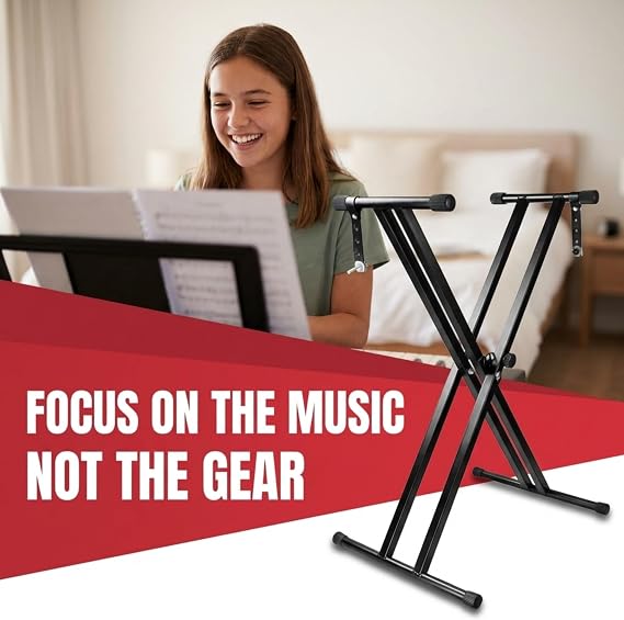 RockJam RJX29 X-Frame Keyboard Stand for Digital Pianos