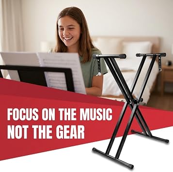 RockJam RJX29 X-Frame Keyboard Stand for Digital Pianos