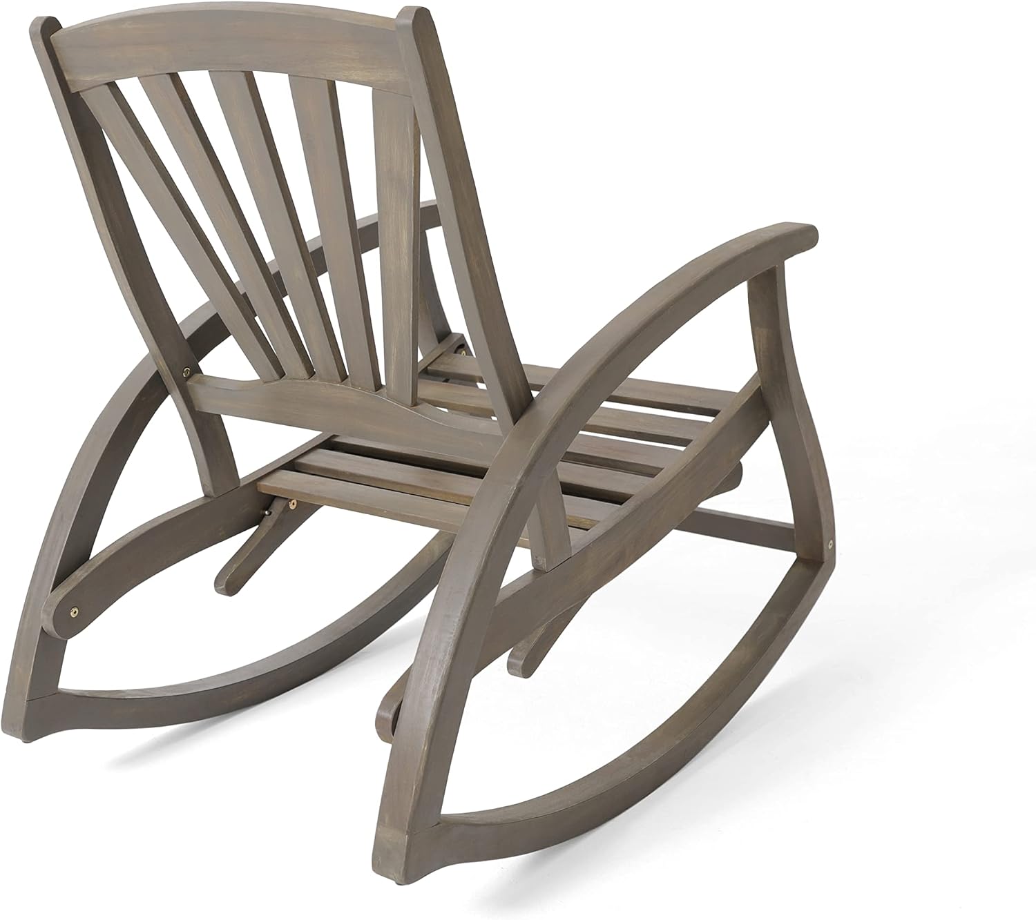 Outdoor Wood Rocking Chair with Footrest - Comfy Patio Rocking Chair Indoor Wooden Rocking Chair with Footrest for Garden Front Porch Lounge Lawn Bedroom Living Room (1)