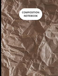 COMPOSITION NOTEBOOK: 120 page college-ruled 8.5 x 11 inches /COVER (brown, texture, upclose, paper, pattern, cardboard, material, old style, rough, tras)h can