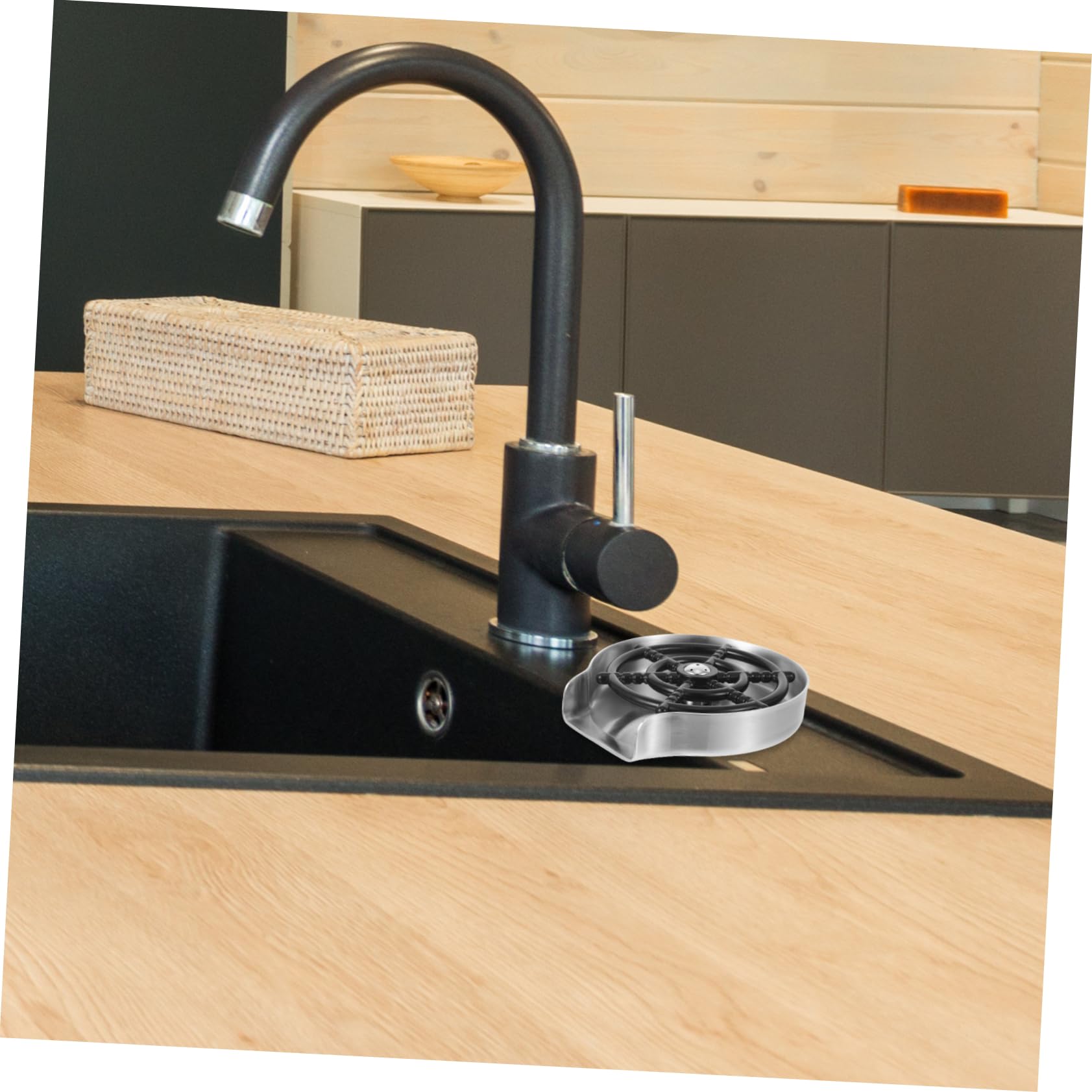 Gatuida Lavabicchieri Automatico da Incasso in Acciaio Inox Nero