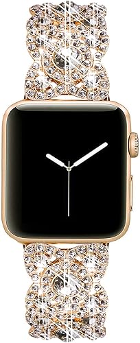 Miniatura 2 de VIQIV - Pulsera de reloj de acero inoxidable en imitación de diamantes, compatible con Apple Watch de 38 mm, 40 mm, 42 mm, 44 mm, iWatch Series 4,