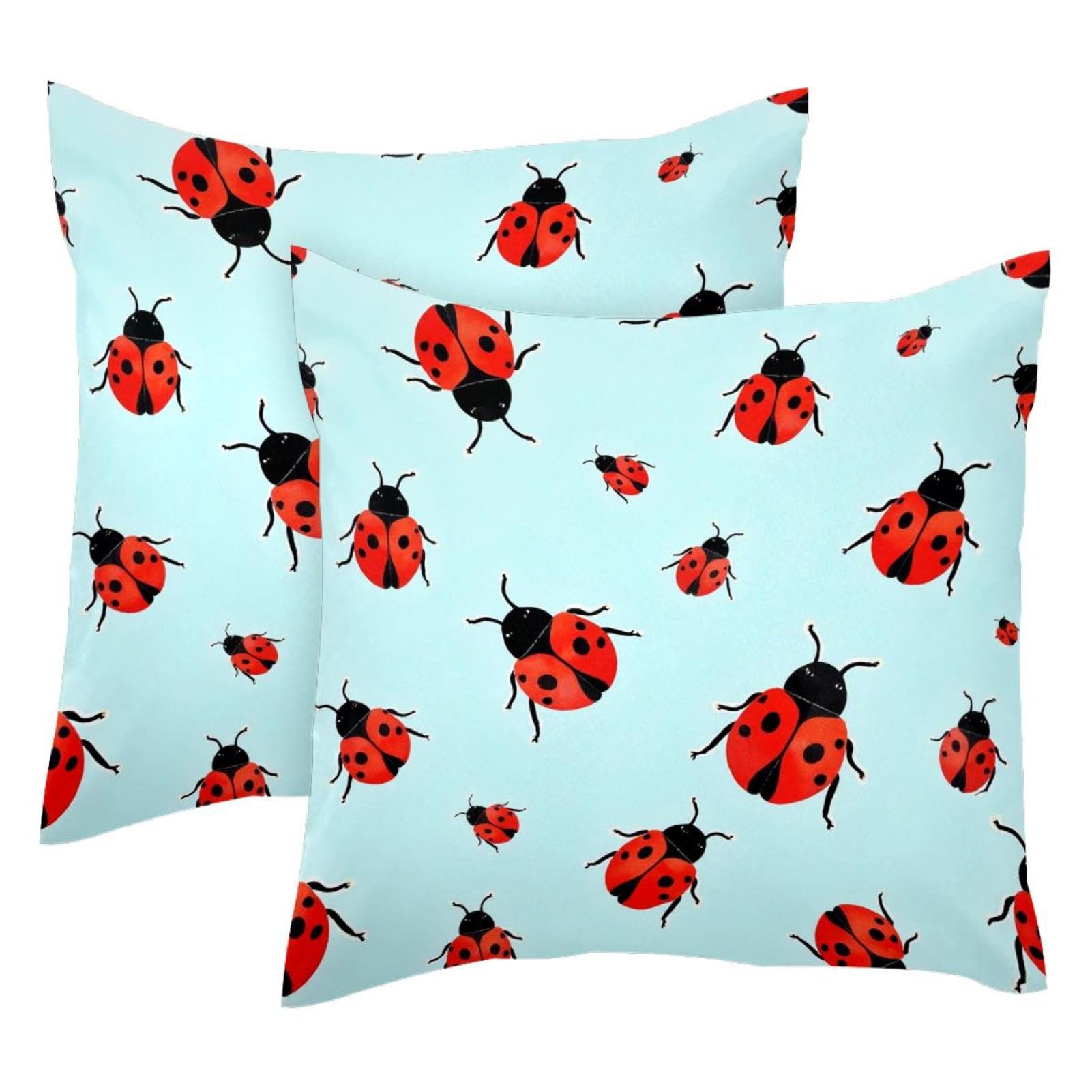 Housses de coussin velours coccinelles 50x50 cm housse coussin canapé décorative