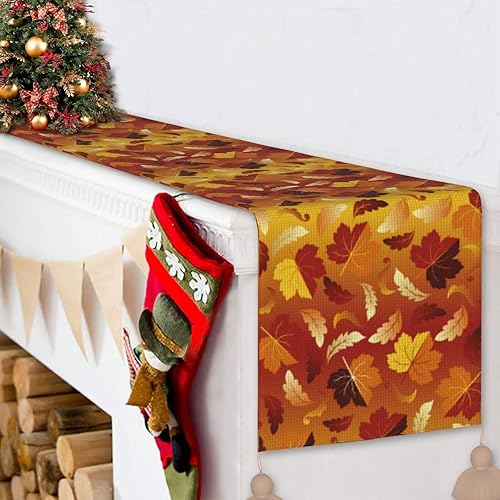 Miniatura 6 de Camino de mesa de Navidad con hojas de arce, decoración de mesa de comedor, decoración de Navidad, decoración de interiores del hogar, caminos de