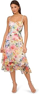 Women's Printed Embroidered Midi Dress - Buy now