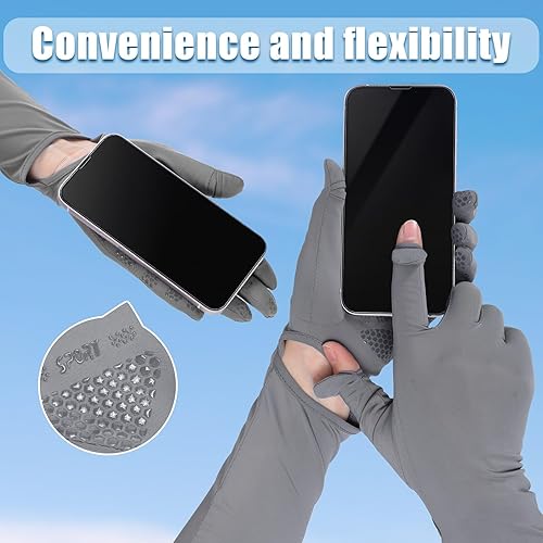 Miniatura 3 de Yahenda 2 pares de guantes largos de protección solar UV para mujer, pantalla táctil, brazo, guantes de conducción solar UPF 50+ para deportes al