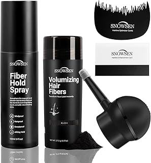Hair Building Fibers for Thinning Hair for Women & Men, 27.5g, Bald Spot Cover Up Hair Thickening Powder with Applicator Pump, Hair Fibers Barber Enhancement Spray (Black)