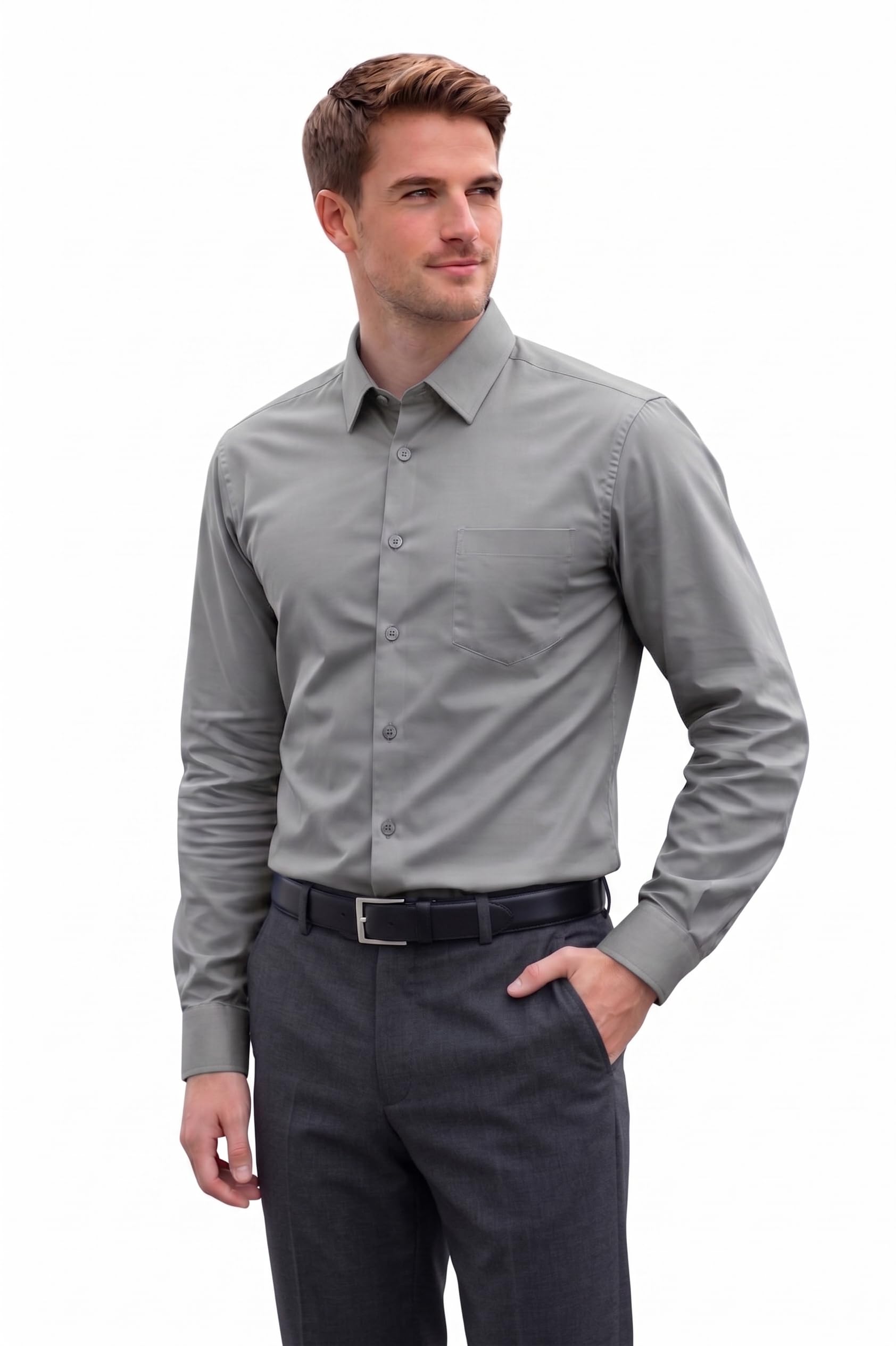 Men's Solid Formal Shirt | Plain | Full Sleeve - Regular Fit | Super Soft Fabric, No Color Fade, Durable Formal Shirt-picture-30