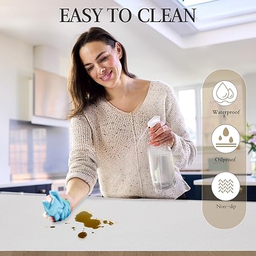 Miniatura 4 de Beautysaid Revestimiento de estante y cajón para armario de cocina, papel antideslizante no adhesivo, impermeable, lavable, grueso para tocador,