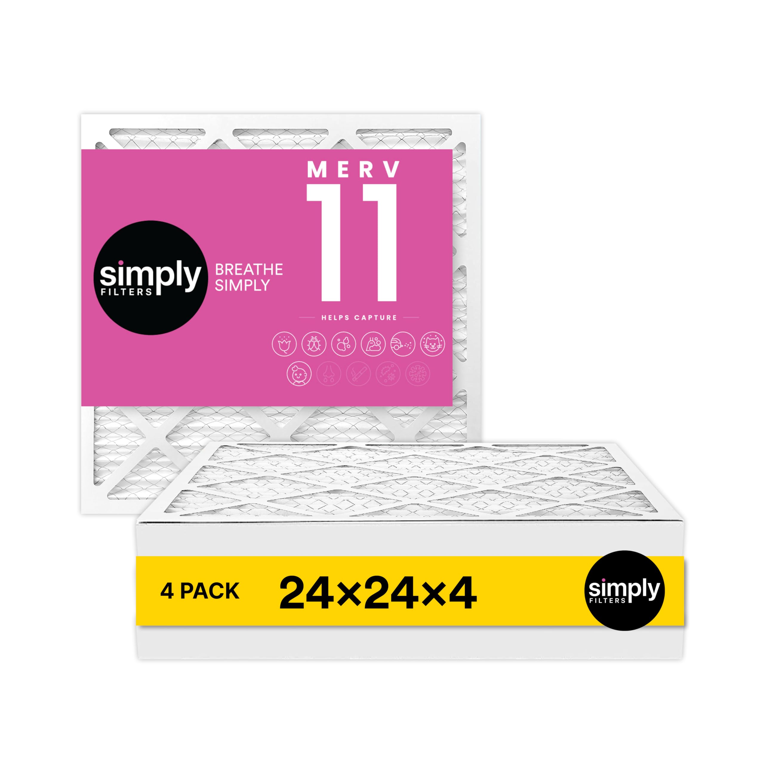 Simply 20x25x4 Air Filter, MERV 8, 4 Pack, Furnace Air Filter for HVAC (Actual Size:19.5"x24.5"x3.63") DUST, Pet, & Allergy Control — view 88