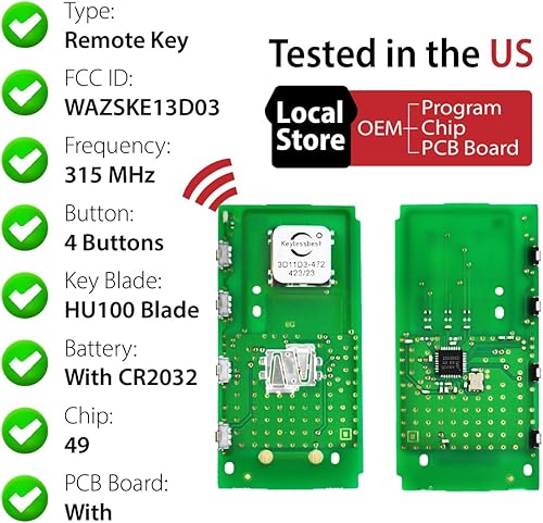 Miniatura 4 de Control remoto de entrada sin llave WAZSKE13D03 315MHz 4 botones de repuesto para Mazda CX-3 CX-5 CX-9 2020-2021