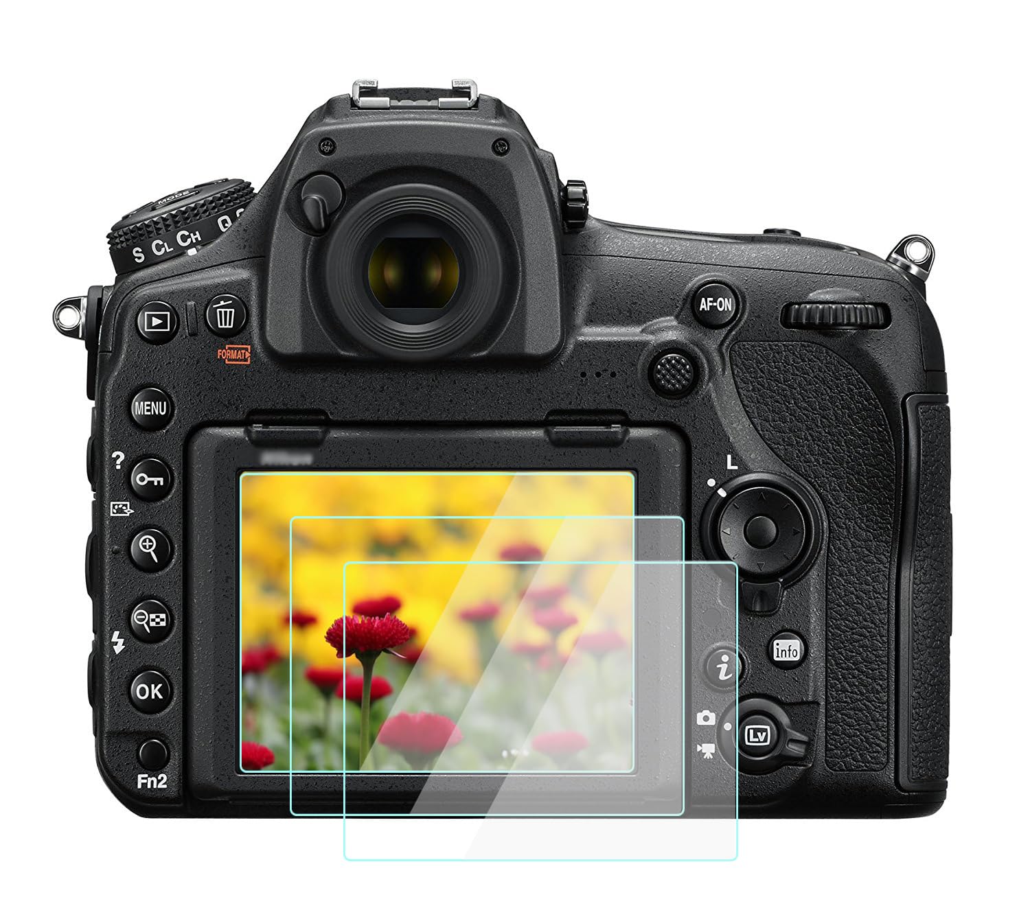 Nikon D850 D810 D750 D500 Touch Tiltable Screen Protector Tempered Glass 0.33mm Thickness 9H Hardness for Nikon D850 D810 D750 D500 DSLR Camera 2 Pack