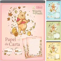 Kit C/ 4 Papel de Carta Pooh TILIBRA - 50 Folhas