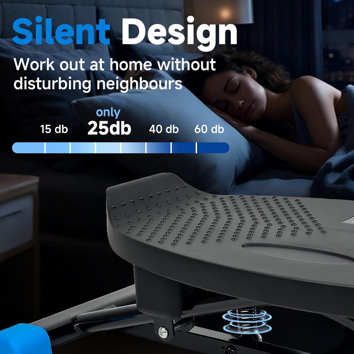 Balance Trainer Simulated Ski Machine Resistance-Based Aerobic Treadmill Portable Stepper Carries 300 pounds Silent Full-Body Exercise Machine with LED Display.