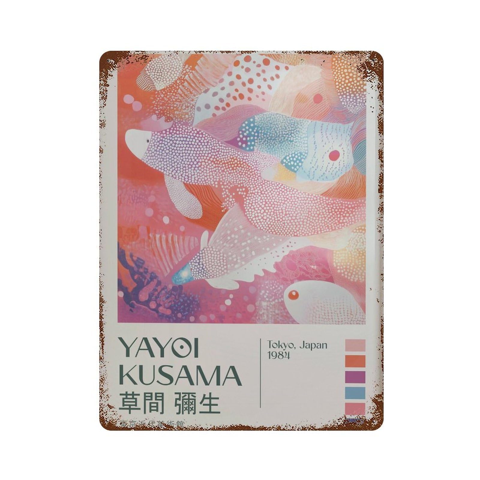 xiaoxiaoshen Yayoi Kusama Modern Japandi Livingroom. Maximalist Exhibition1 Wall Decor Art Metal Tin Poster Modern Home Decor Art Home Bar Shop Decorations Vintage Sign 40x30cm