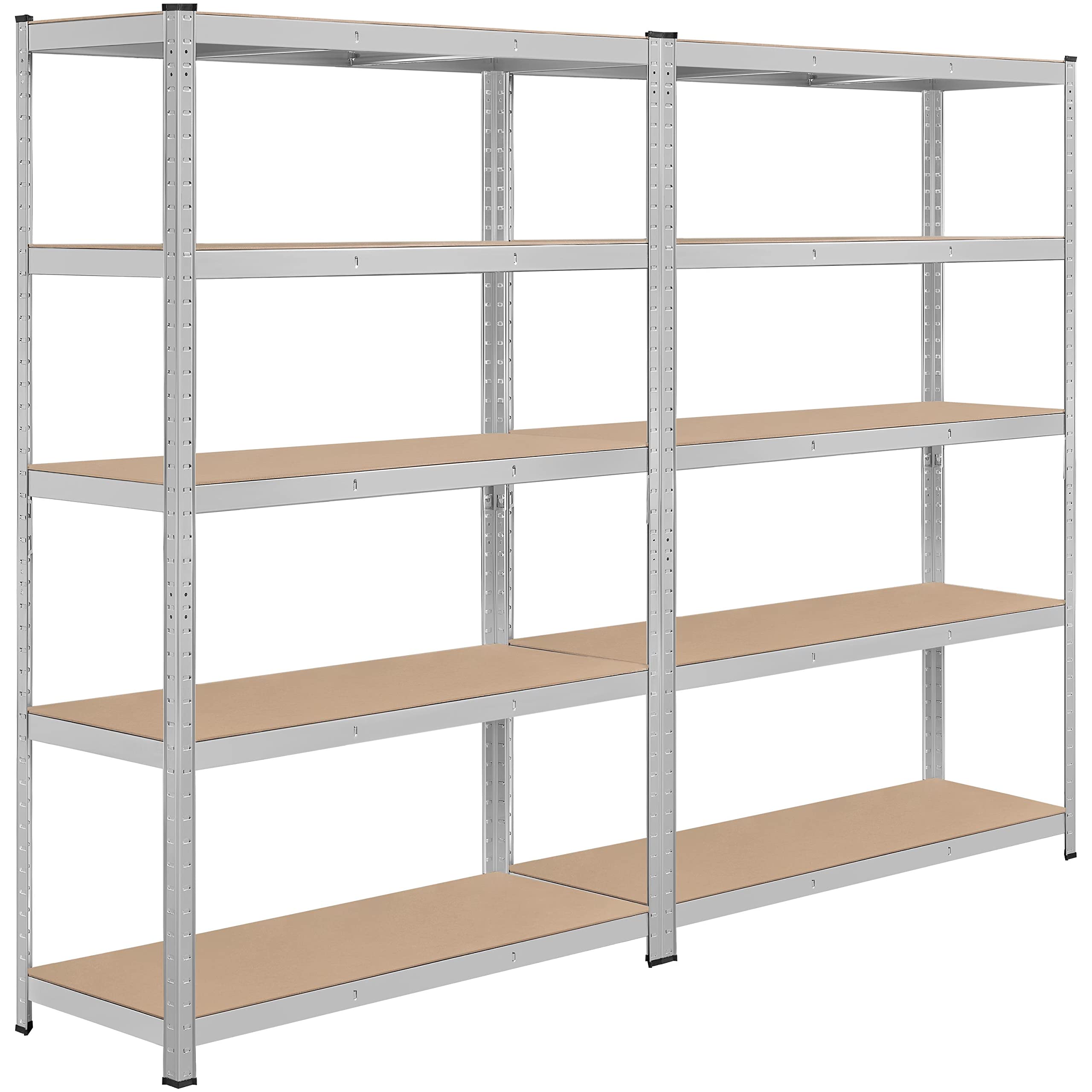 Yaheetech 5-poziomowy regał magazynowy z regulowanymi półkami x 2,120 cm dł. x 45 cm szer. x 180 cm wys. do magazynu/garażu/gabinetu/kuchni/sklepu