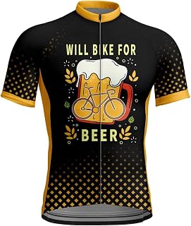 Oktoberfest Men's Outfit Beer Festival Slim Casual Breathable Short Sleeve Cycling Top Chronometer Zip Clothing with Oktoberfest Print