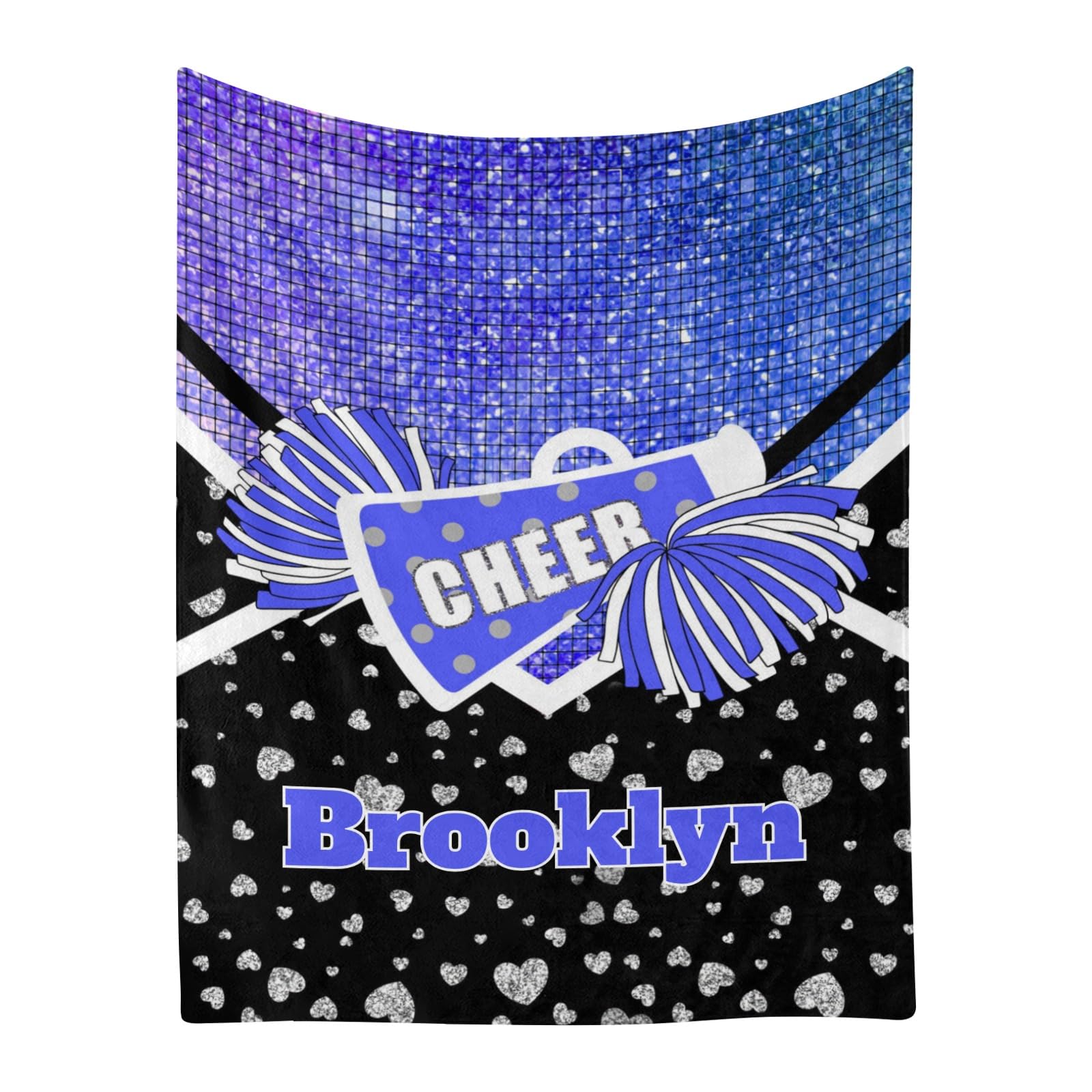 Amazon.com: Cheer Cheerleader Blue Purple Print Personalized  Mattel Cheerleader Blanket with Purple and Blue Accents main image 0