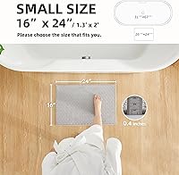 Vista 2 de Bathroom Rugs Non Slip Washable, Super Absorbent Thin Bath Mat Small Quick Dry Low Pile Bathroom Rug, Light Grey 16"x24
