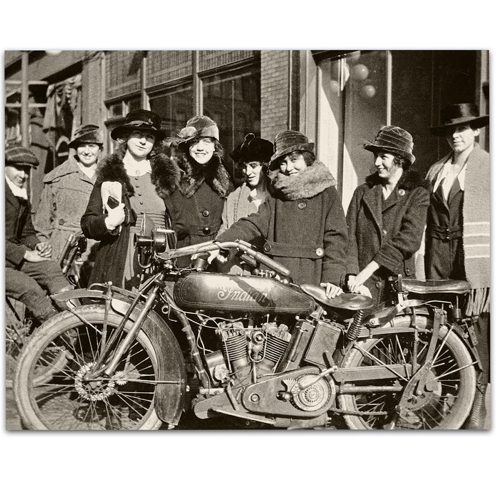 Indian Motorcycle Biker Babes - 11x14 Unframed Art Print - Great Gift Under $15 for Motorcycle Riders