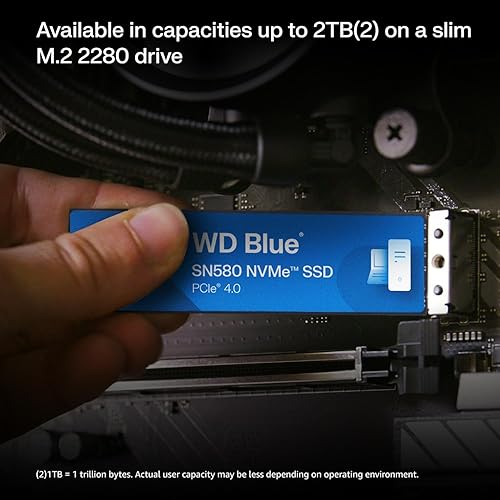 Miniatura 8 de Western Digital Unidad interna de estado sólido SSD WD SN580 NVMe azul de 1 TB - Gen4 x4 PCIe 16Gbs, M.2 2280, hasta 4,150 MBs - WDS100T3B0E