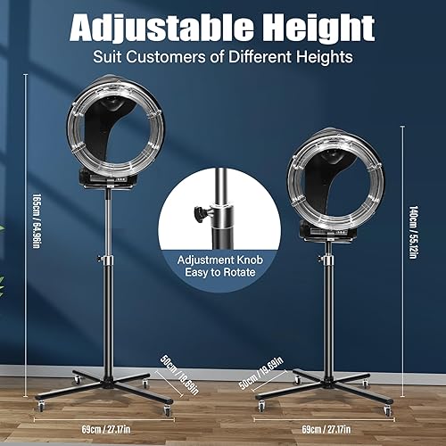 Miniatura 4 de Secador de pelo infrarrojo orbitante 3 en 1, vaporizador profesional de salón con altura ajustable de 55.12 a 64.96 pulgadas, pantalla digital y 4