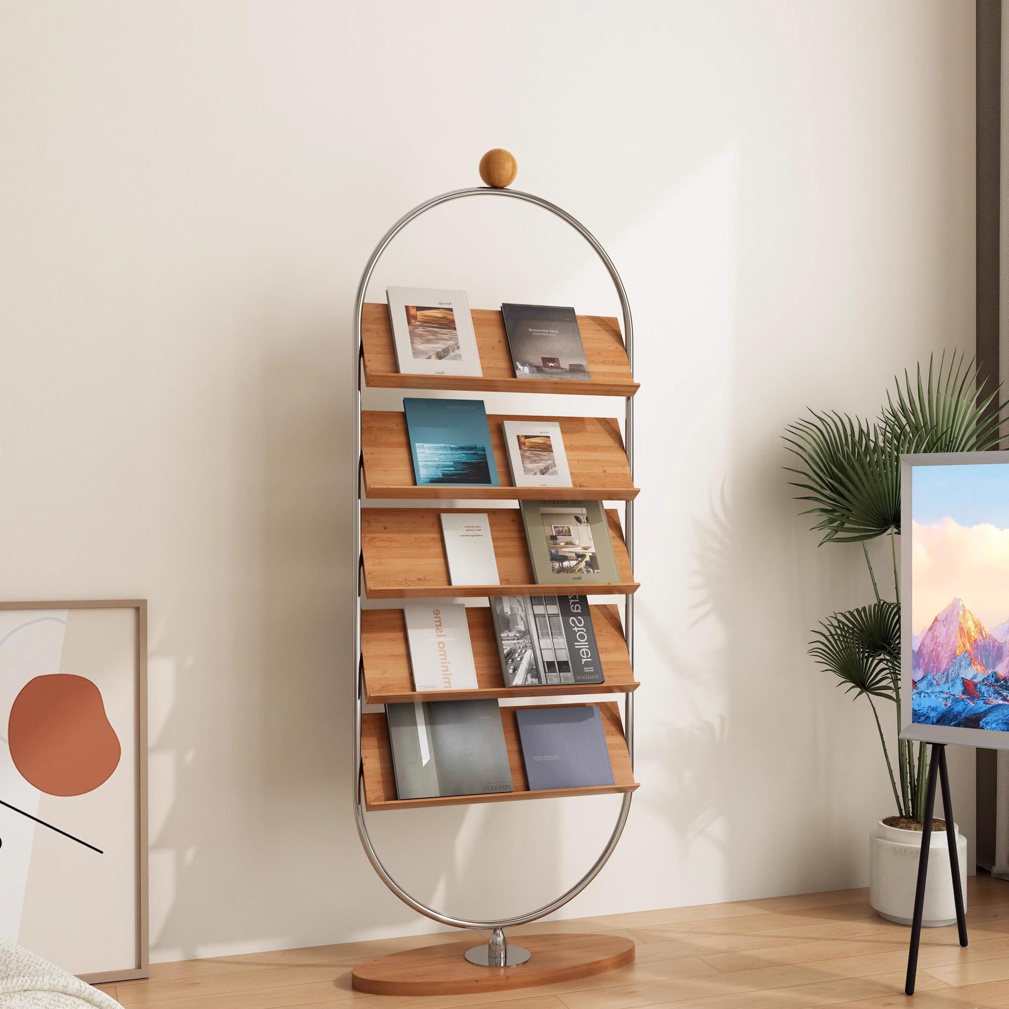 Amazon｜マガジンラック ヴィンテージ新聞ラック 無垢材マガジンラック