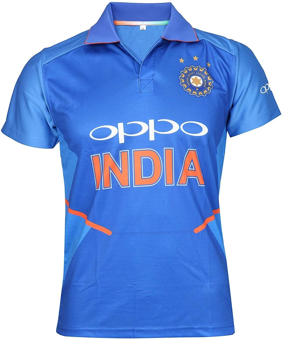 KD Team India ODI Cricket Supporter New Oppo Jersey 2019-20 Kids to Adult(H/S Custom,30)