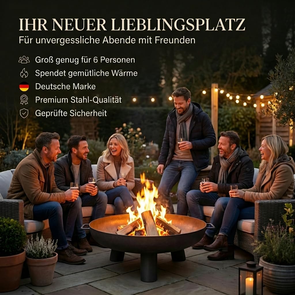 Feuerschale Kreta 60 cm Feuerstelle Garten Terrasse Balkon