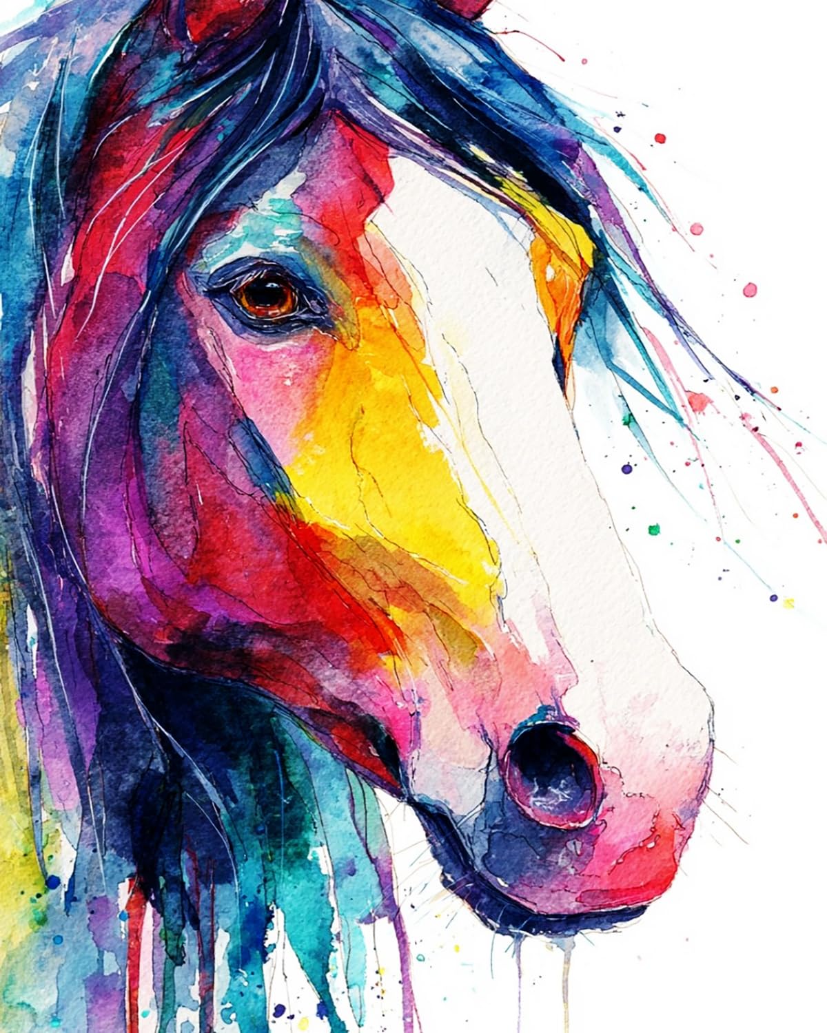 Liubaishi Multicolour Paint By Numbers Kit For Adults, Colourful Horse, 40X50 Cm, Acrylic On Canvas