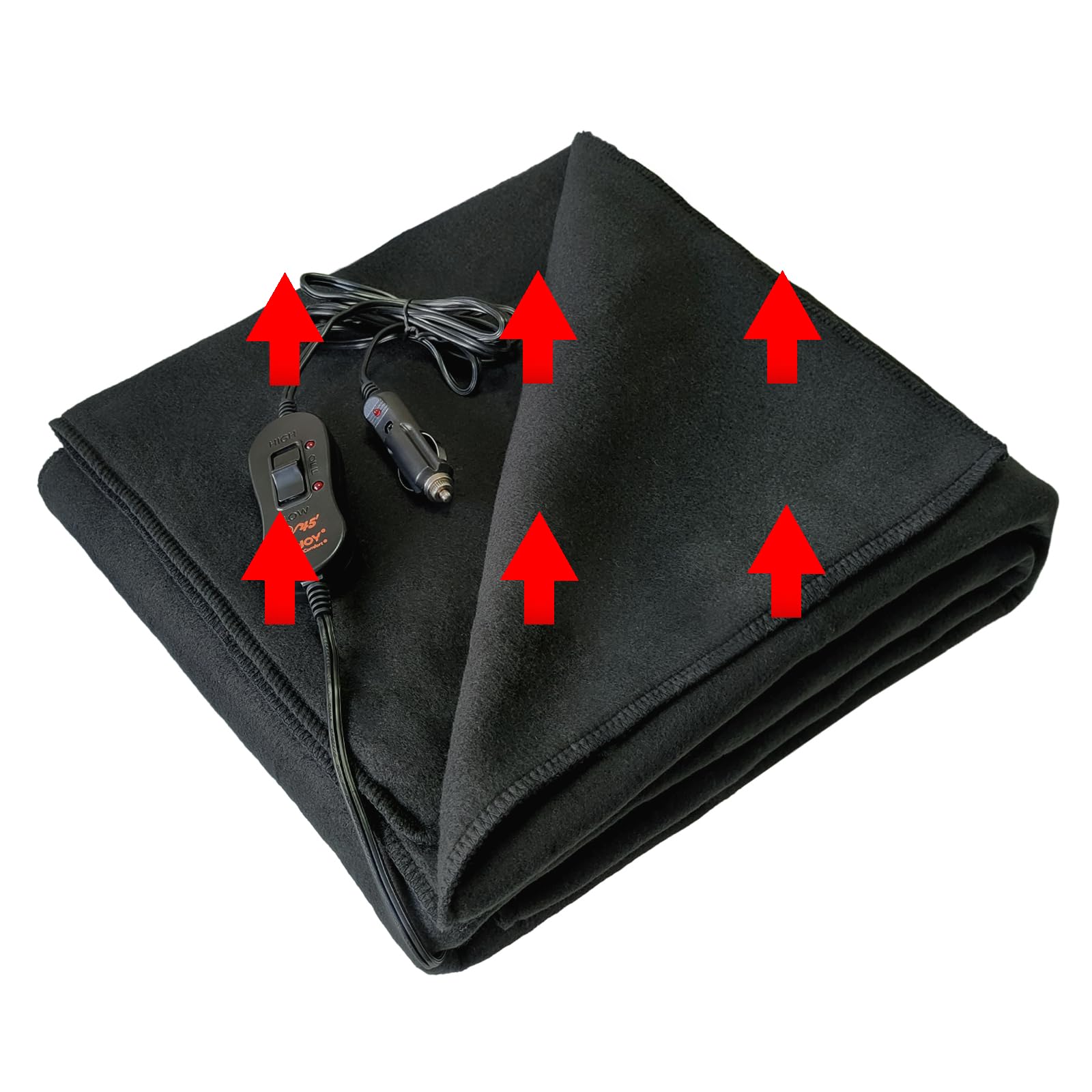 Amazon.com: IHEALTHCOMFORT DC12V Electric Heated Blanket Warm Fleece Travel  Throw with Smart High/Low Temp Controller and 45 mins Auto-Off Timer  (57x40inch)(Black) : Automotive