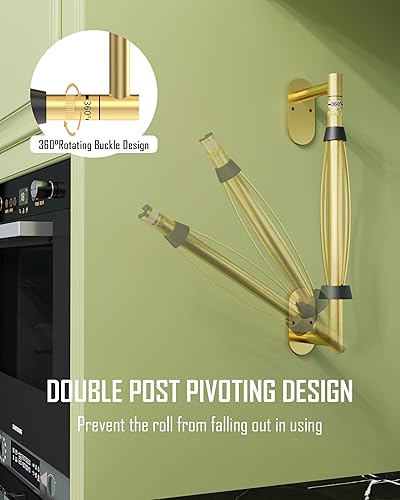 Miniatura 9 de BATHDANCE Soporte para toallas de papel debajo del gabinete, soporte de rollo operable con una sola mano con efecto de amortiguación, sin taladrar o