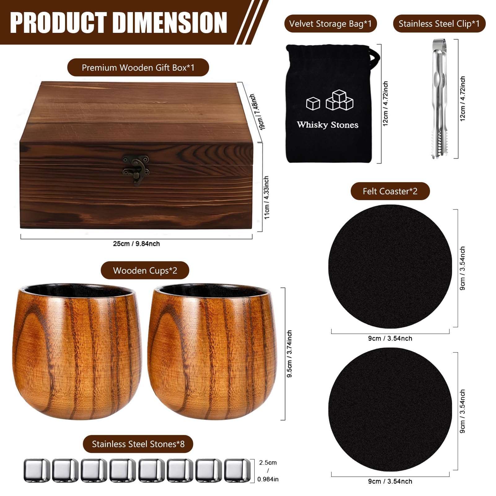 Kit Bicchieri Da Whisky in Legno Carbonizzato, Bicchiere Borbone Personalizzato, Bicchiere Da Whisky Premium Artigianale, Regali Perfetti Per Uomini, Marito, Fidanzato, Padre, Amici