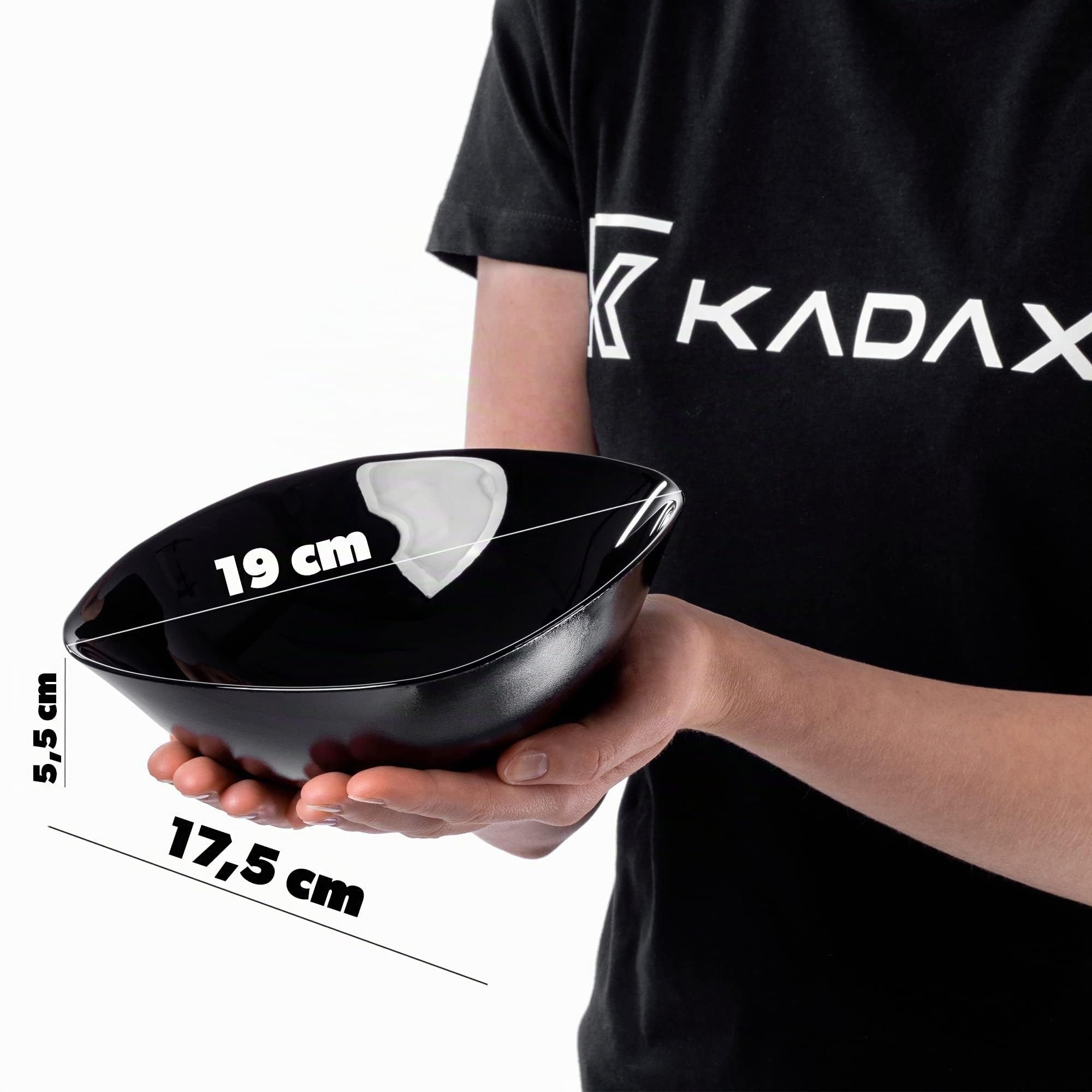 KADAX Set di stoviglie per 6 persone, 18 pezzi, servizio da tavola con piatto fondo, piatto da dessert e piatti piani, stoviglie, set di piatti (nero)