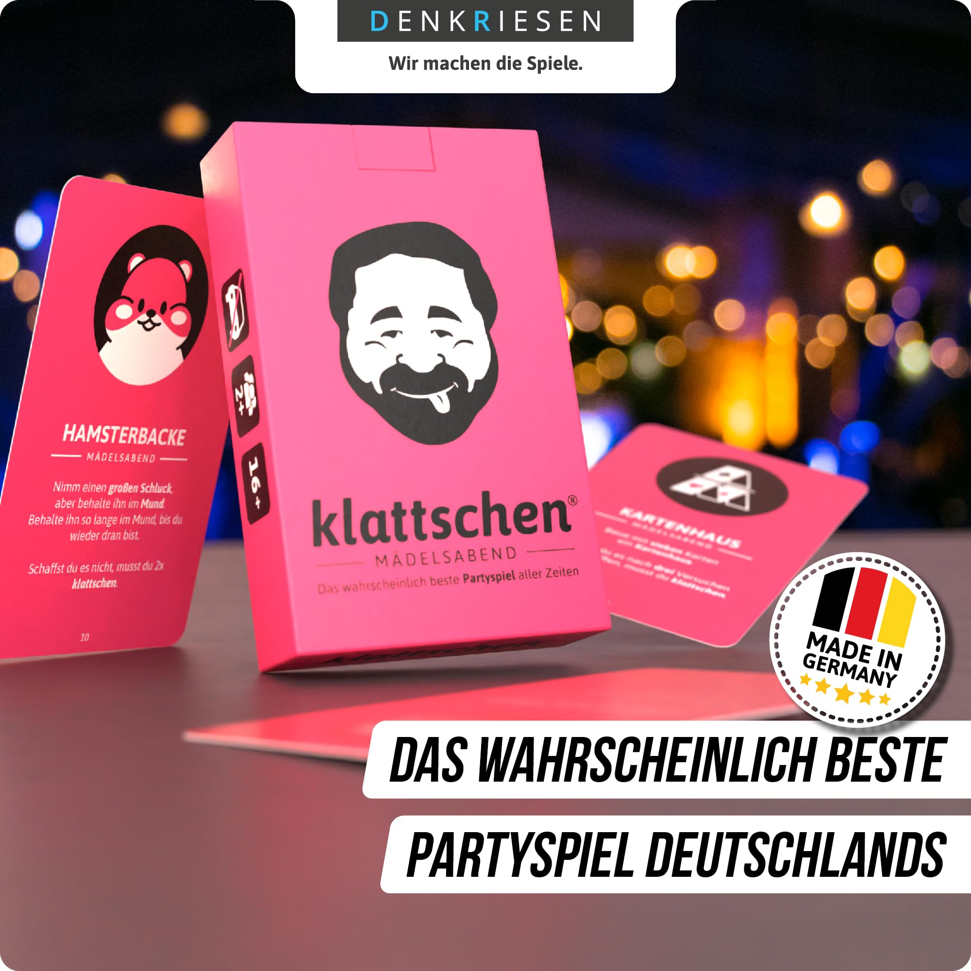DENKRIESEN - klattschen® - Mädelsabend - SPIELKARTENKARTON Das wahrscheinlich beste Trinkspiel aller Zeiten: Das wahrscheinlich beste Trinkspiel aller Zeiten
