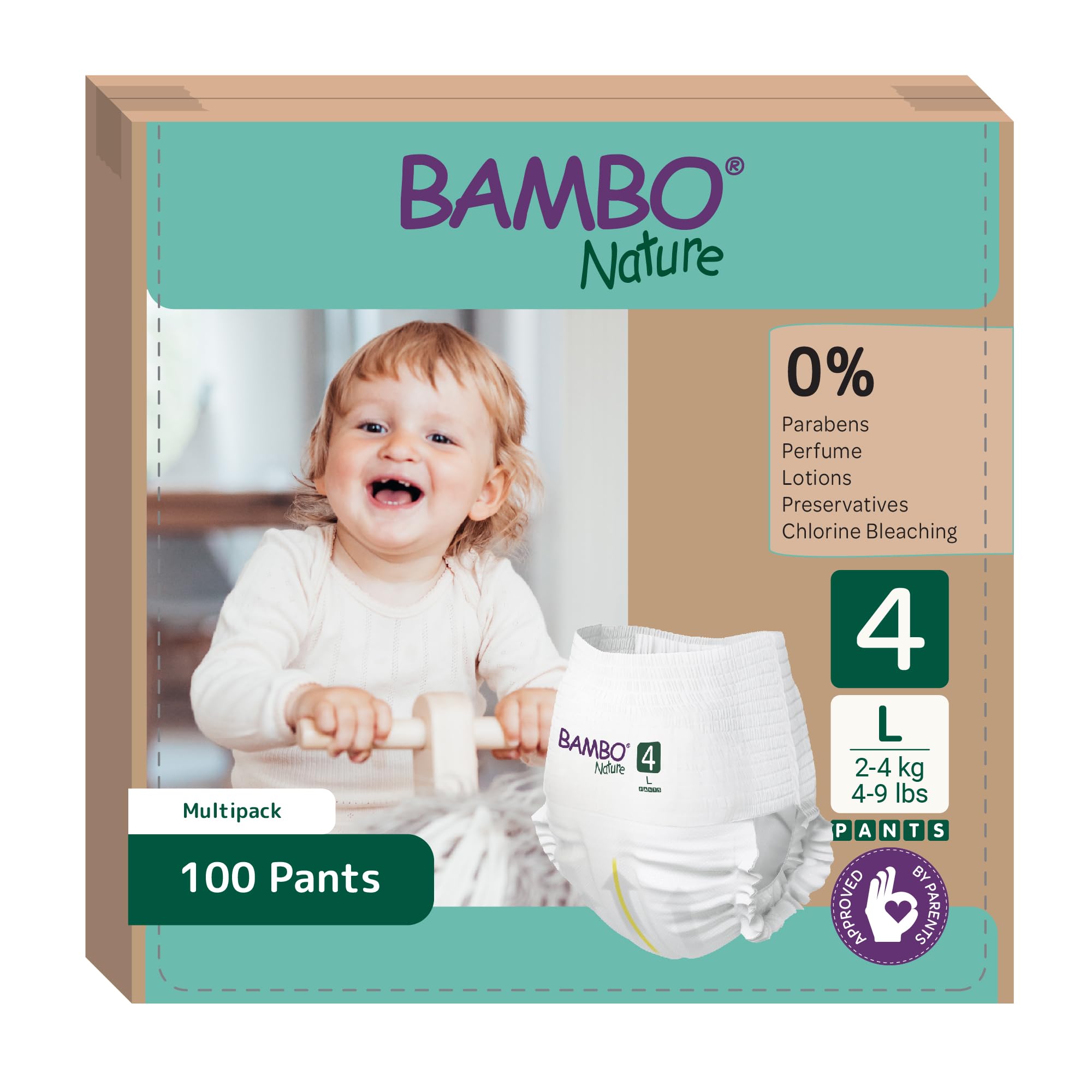 Bambo Nature Pantalones de entrenamiento de alta calidad, pantalones de entrenamiento para ir al baño con etiqueta ecológica, pantalones de entrenamiento seguros, cómodos, discretos para un día activo