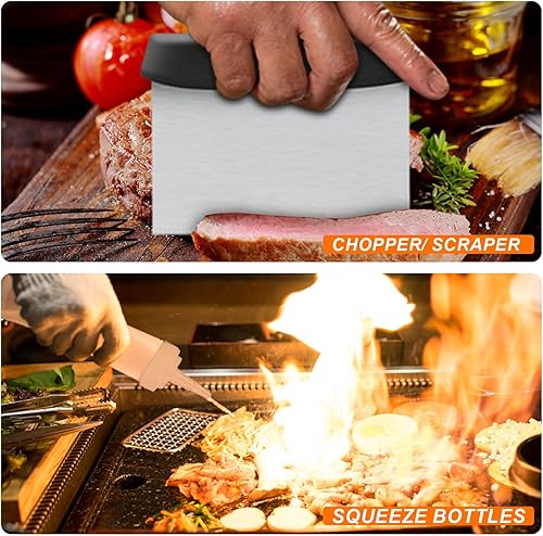 Miniatura 6 de Blackstone - Kit de accesorios de parrilla de acero inoxidable, juego de herramientas de plancha plana para Blackstone y Camp Chef, juego de 8