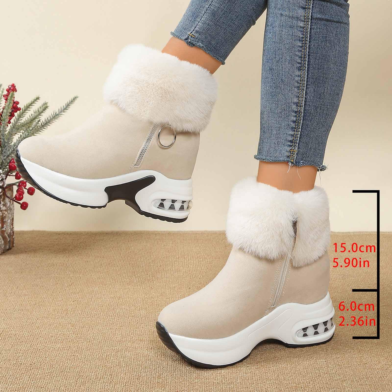 Generico Stivali Da Neve Donna Impermeabili Antivento Doposci Antiscivolo Stivaletti Imbottiti Scarpe Da Neve Con Fodera Dopo Sci Termiche Scarponi Per All'Acqua Trekkin Invernali