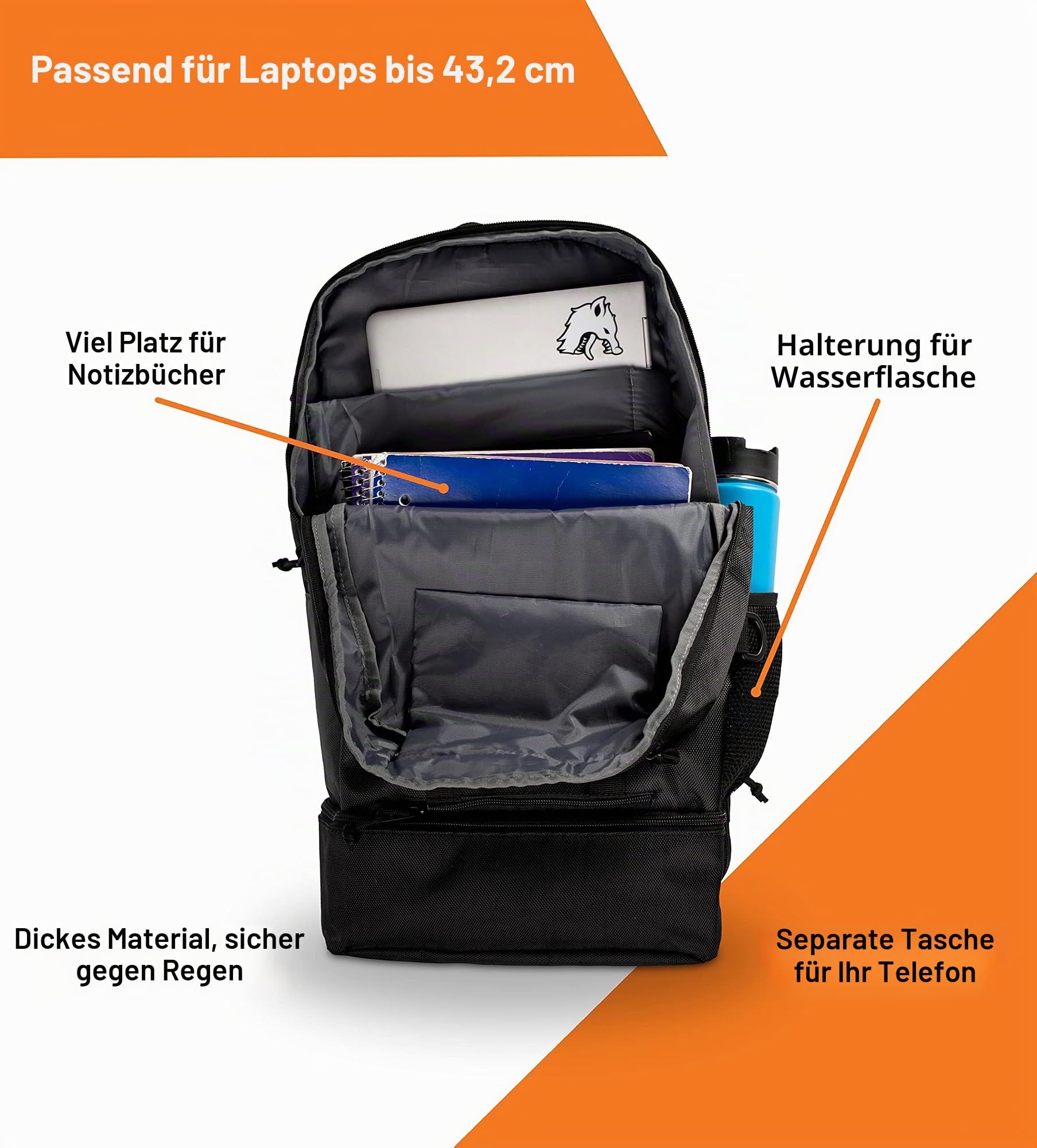 Faltbarer elektrischer Skateboard-Rucksack für Longboard oder Skateboard jeder Größe,großer wasserdichter Reise-Skateboard-Rucksack mit Fächern für Laptop, Helm, Telefon, Schwarz, Modern