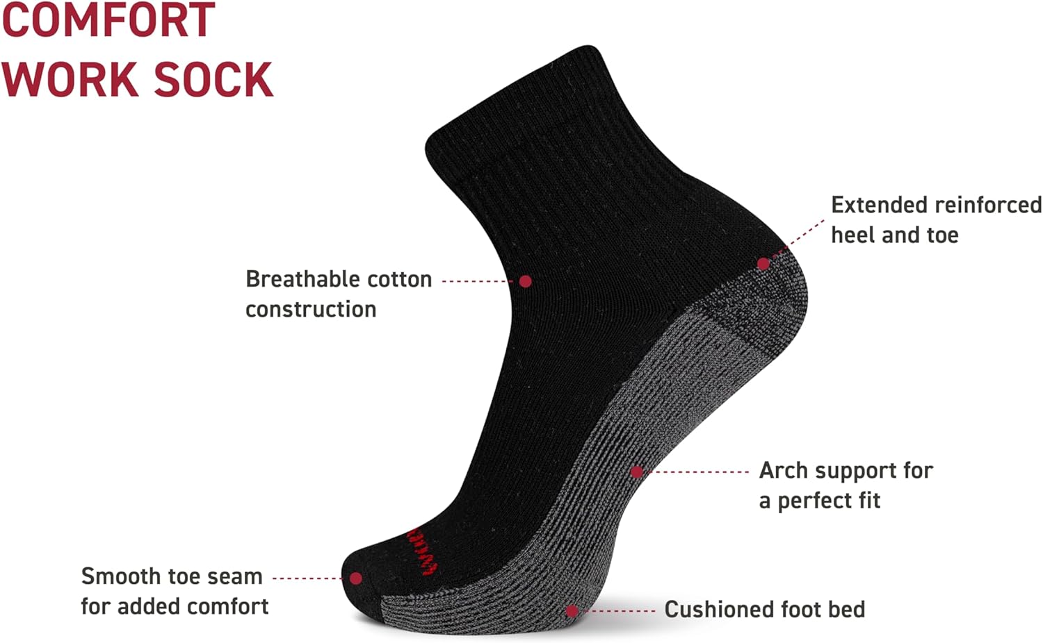 Wolverine Men's Cotton Crew Socks (6-Pack) - Image 5