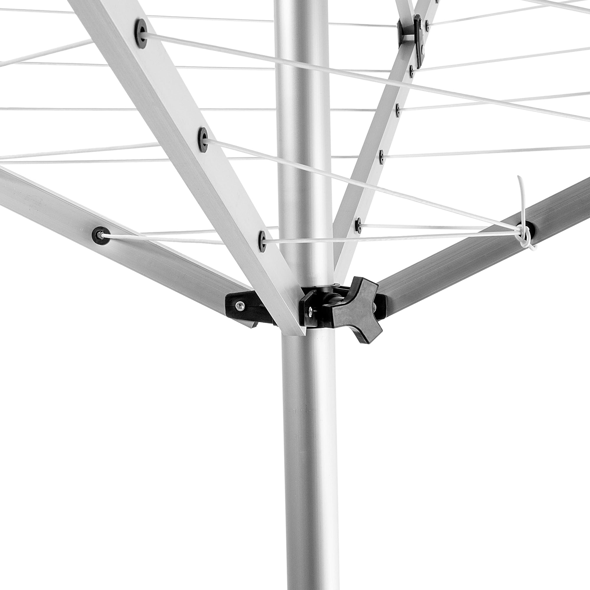 KADAX Séchoir à linge avec 50 mètres de corde à linge, séchoir en aluminium inoxydable pour l'extérieur, hauteur réglable avec housse de sol pour jardin (50m)
