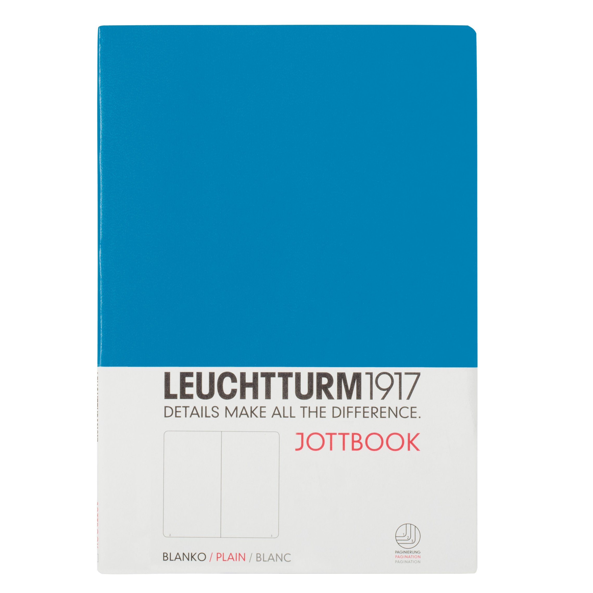 Leuchtturm1917 A5 Medium 349336 Jott Book, 60 Pages, Blank Azure