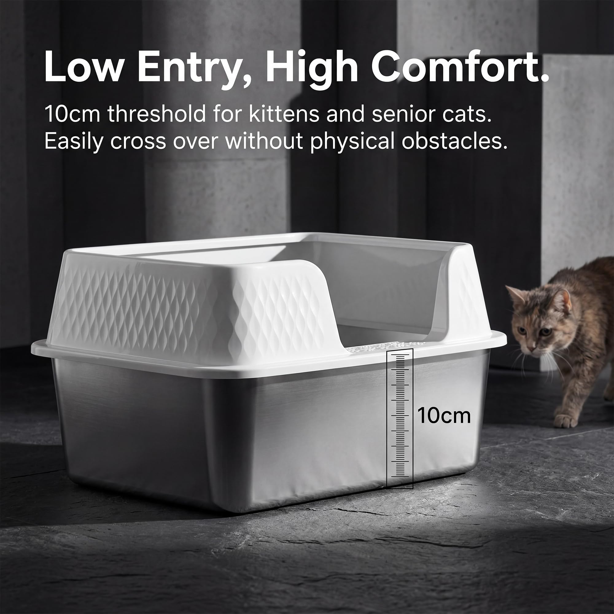 Caja de Arena para Gatos 6040 (Blanco M)