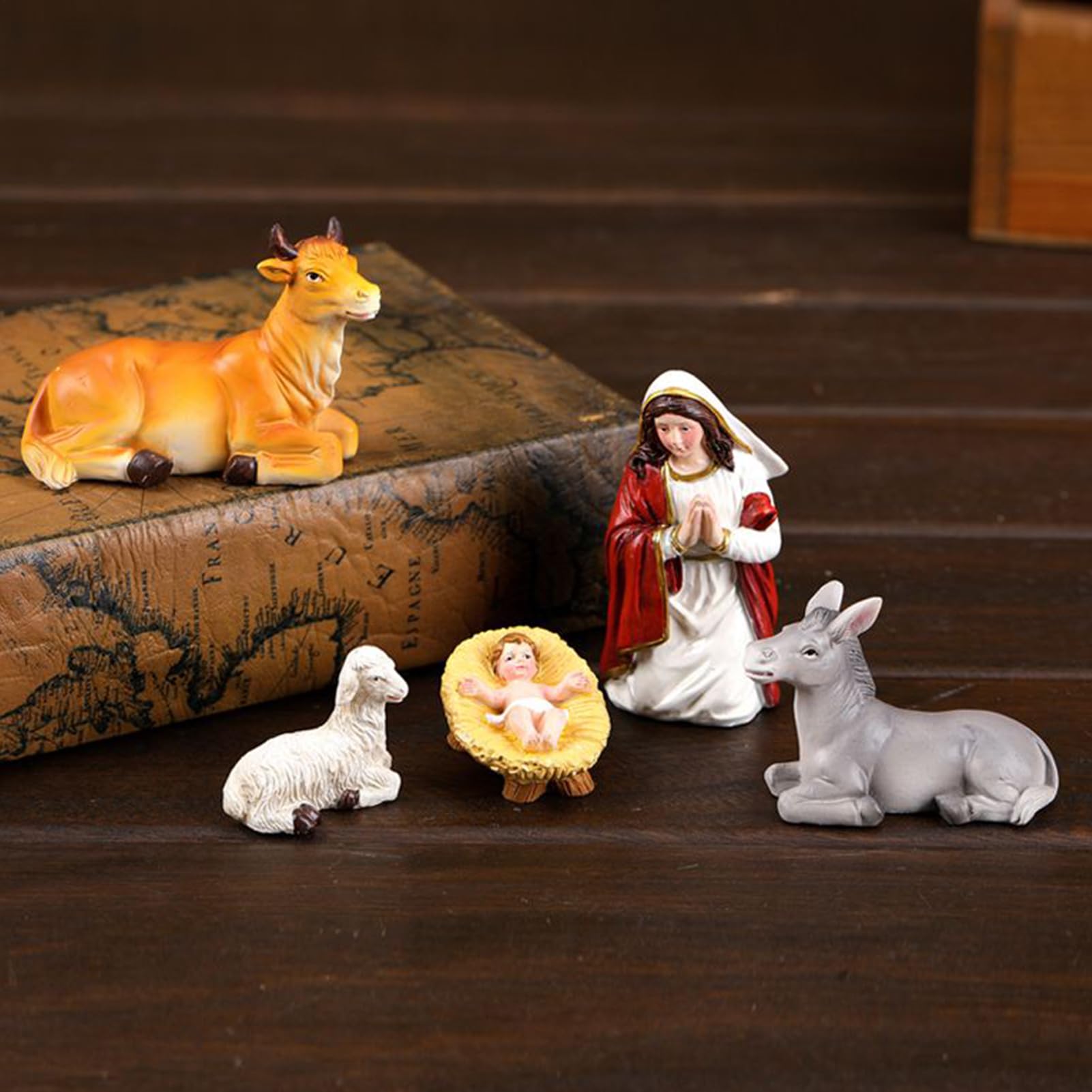 Weihnachtskrippe Statue 11-teilige Weihnachtstischkrippe Statue