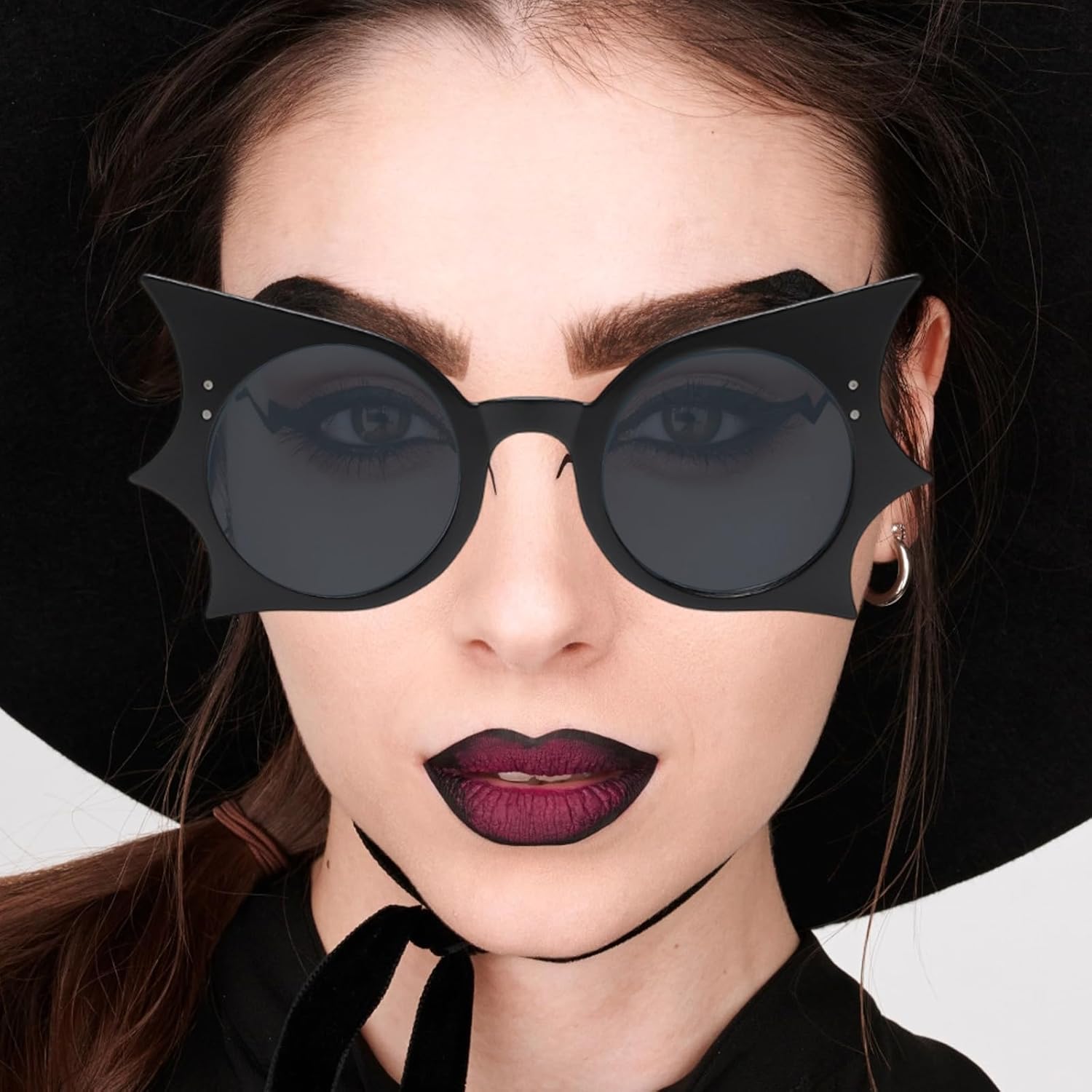 Bat Sunglasses Black Retro Punk Hip Hop Style Butterfly Shaped Bat Shades for Women Men Halloween Parties Everyday Fashion - Image 3