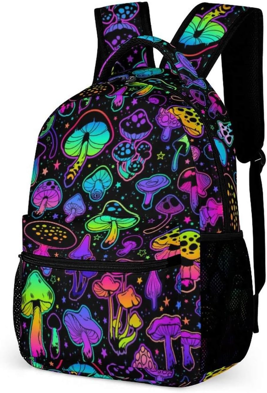 Mushroom School Backpack for Kids Girls Boys, 16 Inch Cute Mushrooms Themed Bookbag, Personality School Backpack for Students Children, Lightweight, Large Capacity - Image 2