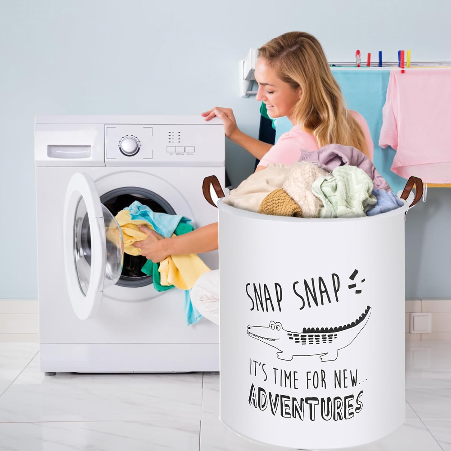 Collapsible Laundry Basket in Bedroom Waterproof Laundry Hamper in Bathroom Large Laundry Bag in College Dormitory Cloakroom Livingroom Nursery Organizer Toy Bin