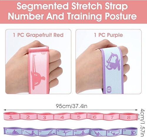 Miniatura 3 de Banda elástica de 811 bucles, correa de estiramiento para yoga, pilates, ballet y terapia física para flexibilidad, estiramiento de piernas y